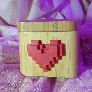 Pixel Heart Bamboo Storage Box